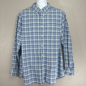 Daniel Cremieux Shirt Men XL 38 Blue Plaid Classic Dress Button Down Long Sleeve